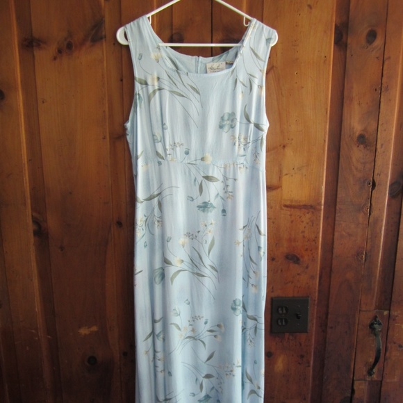 Kathy Lee Collection Dress Blue Floral Size 14 - Picture 1 of 3